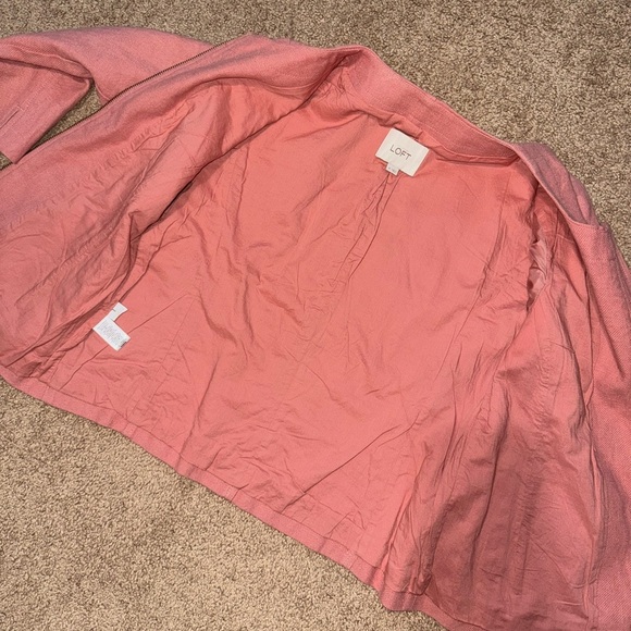 LOFT • Linen/Cotton Blend Zip Up Blazer - Picture 4 of 9